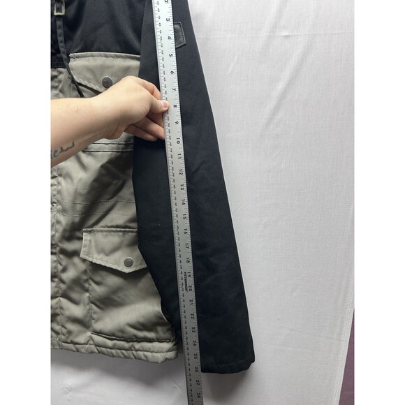 Element Wolfeboro Men’s Small Canvas Hooded Cargo Jacket Full Zip Black Tan - Picture 5 of 10